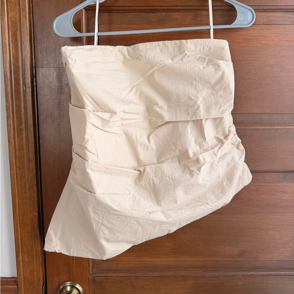 Anthropologie by Maeve Strapless Ruched Top - Picture 3 of 8